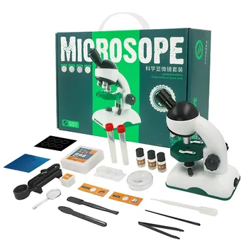 [Juokingi] Vaikų nešiojamų mikroskopu mokslo eksperimentas kit LED Šviesos 2400x padaryti pavyzdį švietimo, žaislų, kūdikio gimtadienio dovana