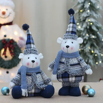 Kalėdų Naujas Pliušinis Lėlės Jūros Blue Bear Lėlės Atostogų Dovanų Kalėdų Dekoro Namų Puošimas Ornamentais