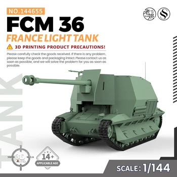 SSMODEL 144655 V1.7 1/144 3D Atspausdintas Dervos Modelio Rinkinio Prancūzija FCM 36 Lengvasis Tankas