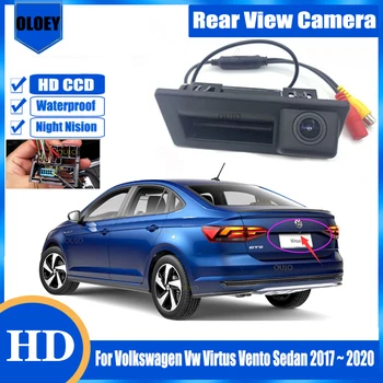 HD Galinio vaizdo Kamera Audi Vw Virtus Vento cl d Sedanas 2017 ~ 2020 Pradinį Ekraną Įvesties Stovėjimo aikštelė, Atbulinės eigos Kamera Kamieno Rankena