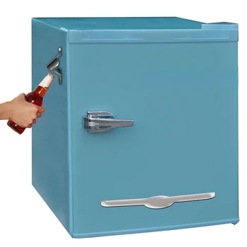 Cu. Pėdų. Retro Kompaktiškas Šaldytuvas su Pusę Butelio Atidarytuvas EFR176, Mėlyna