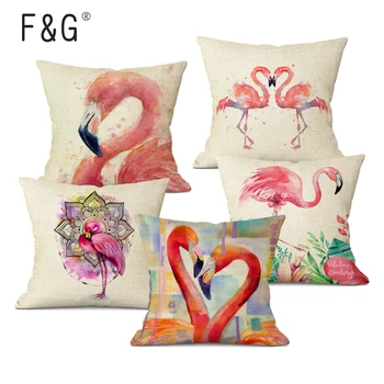 Pink Flamingo Apdailos Pagalvėlė Padengti Dekoratyvinių Užvalkalas Geometrinis Spausdinti Pagalvės užvalkalą Namų Dekoro Užsakymą