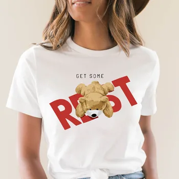 YRYT Vasaros Naują Apvalios Kaklo marškinėliai trumpomis Rankovėmis Moterims yra Didelė, Europos ir Amerikos Moterų Medvilnės Lokys T-shirt Viršų