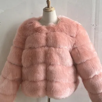 Faux Kailių Paltai Moterų Žiemos Paltai Viršų Mados Furry Striukės Elegantiškas Storas Šiltas Išorinis Parkas Drabužius Padirbtų Kailių Moteris Striukė