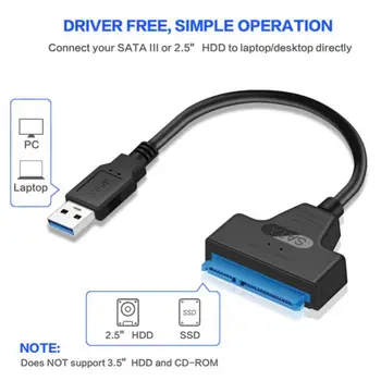 SATA į USB 3.0 / 2.0 Kabelį Iki 6 Gb 2,5 Colių Išorinį HDD SSD Kietąjį Diską SATA 3 22 Pin Adapteris USB 3.0 prie Sata Adapteriai