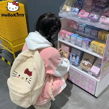 Sanrio Hello Kitty Kuprine Naujas Pliušinis Mielas Krepšiai Y2k Studentas Didelės Talpos Kuprinę Korėjos Mados Kuprinės Moterų Pečių Maišą