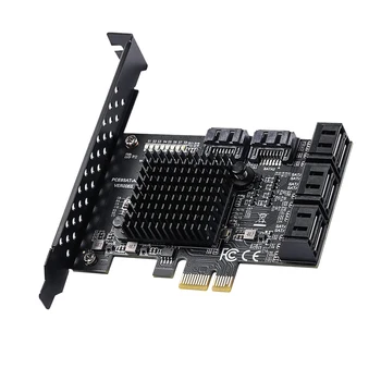 PCIe 8 Port SATA Plėtros Kortelę ar SATA3 3 6Gb HDD SSD Adapter PCI-E Express X1 Valdiklio Išplėtimo Daugiklis Stove Kasybos