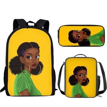 Afrikos Moteris Dizaino 3Pcs/set Kūrybos Vaikams Mokyklos Maišeliai Berniukas Mergaičių Mokyklos Kuprinės Vaikams Kuprinę Kids Mochila Infantil