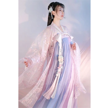 Rytų Elegantiškas Hanfu Moterų Tradicinės Kinų Stiliaus Raudonos Fairy Princess Dress Mergaitė Nėrinių Rožinė Senovinių Kostiumų Šalis Nešioti