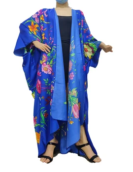 Naujas Gėlių Bohemijos Abaja Kimono Musulmonų Megztinis Kimono Moterų 2021 Turkijos Islamo Drabužių Abayas Caftan Dubajus Kaftan