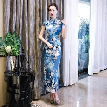 Naujas Stilius Cheongsam Jauna Mergina Kinijos Retro Stiliaus Mados Pasaulį Cheongsam Patobulinta Suknelė Ilga Elegantiška Temperamentas Qipao Suknelė Платье