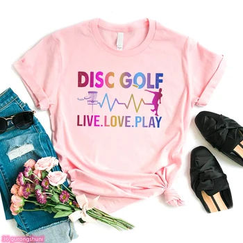 Nauja Vasaros Stiliaus moteriški marškinėliai Spalva Meno Disc Golf nemokama Muzika Spausdinti Marškinėlius Harajuku Mados Marškinėlius Femme 90-ųjų Merginų T-shirt Viršų