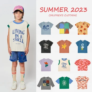 2023 BOBO Vasaros INS Stilius Vaikų marškinėliai Berniukų ir Mergaičių Atsitiktinis Įdomus Animaciją Spausdinti Trumpas Rankovės Viršuje, Vaikų Drabužiai