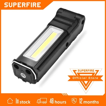 SUPERFIRE G15/S LED žibintuvėlis + COB Darbą Šviesos Magnetinis USB Įkrovimo įmontuota Baterija Nustatyti Daugiafunkcinis Lankstymo Fakelas