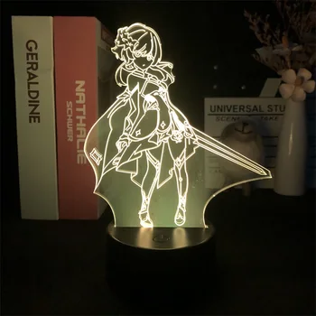 Žaidimas Genshin Poveikio Lumine 3D Naktį Šviesa už Kambario Dekoro Šviesos Mielas Gimtadienio Spalvinga Dovana LED Lempos Manga Vaikas Gražių Metu