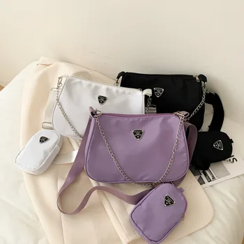 Madingas ir Populiarus Vasaros korėjos Maišelį Moterų Krepšys, Universalus Dviejų dalių Pakuotėje Mados Grandinės Vienos Pečių Cross Body Bag