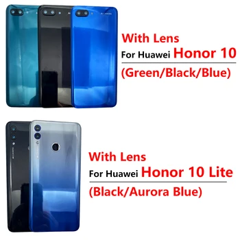 10vnt Už Huawei Honor 10 Lite Atgal stiklinio Korpuso Dangtelis Durys atsarginių Dalių, Skirtų Pagerbti 10 Baterija Padengti Su Fotoaparato Objektyvą